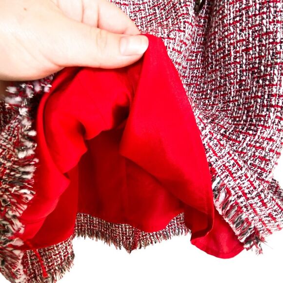 Forever 21 Red Tweed Sleeveless Jumper Mini Suit Dress Size Medium - Picture 7 of 9